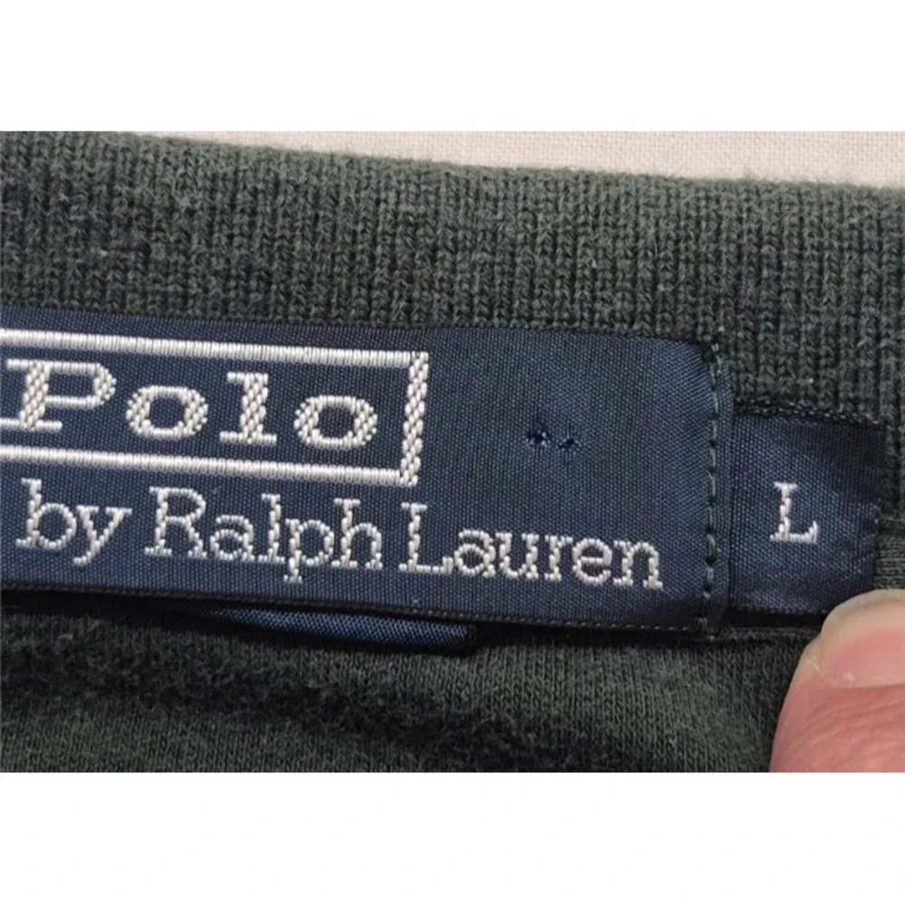 Polo Ralph‎ Lauren men's dark green short sleeve polo shirt LG 100% Cotton